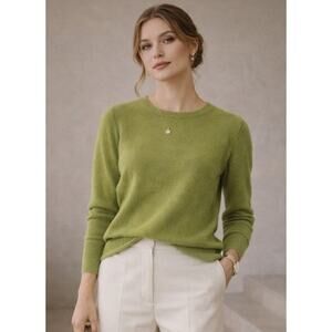 VTG Country Shop Cashmere Crewneck Sweater Small Green Quiet Luxury Old Money